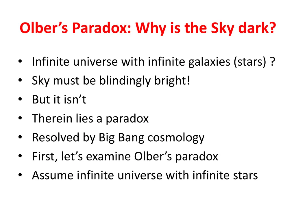 olber s paradox why is the sky dark