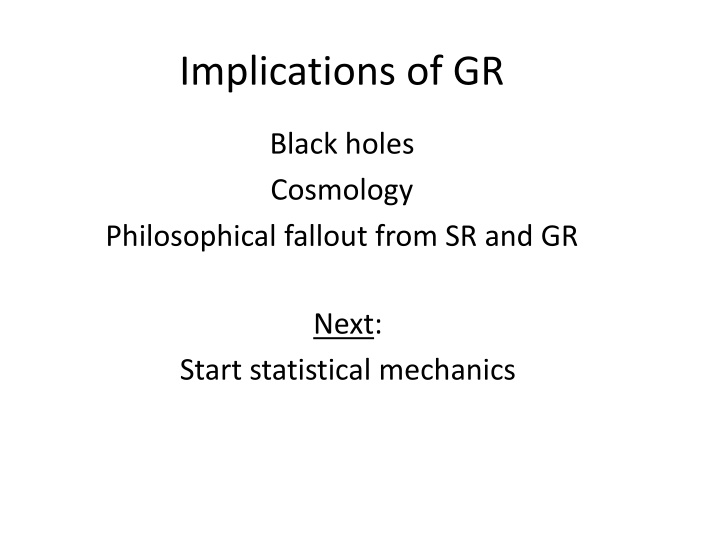 implications of gr