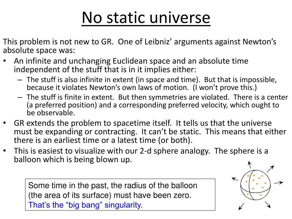 no static universe