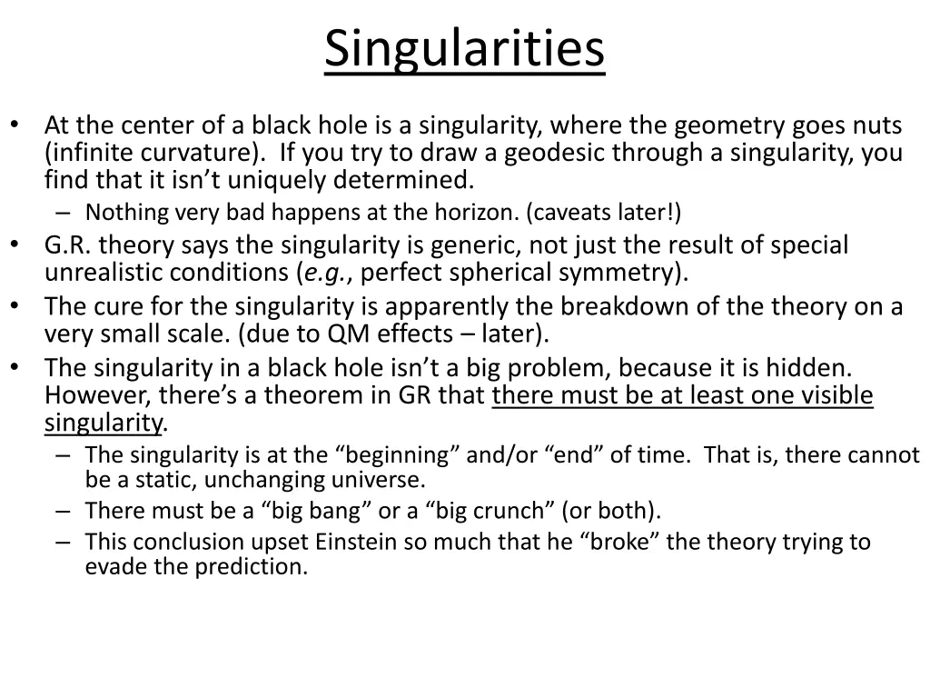 singularities