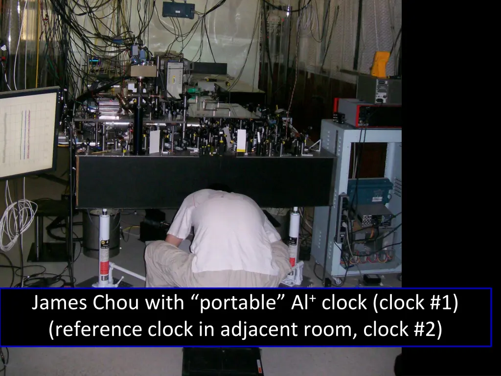 james chou with portable al clock clock