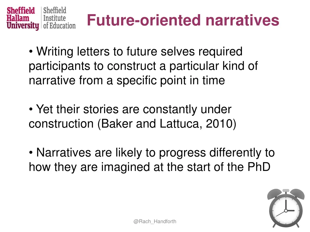 future oriented narratives