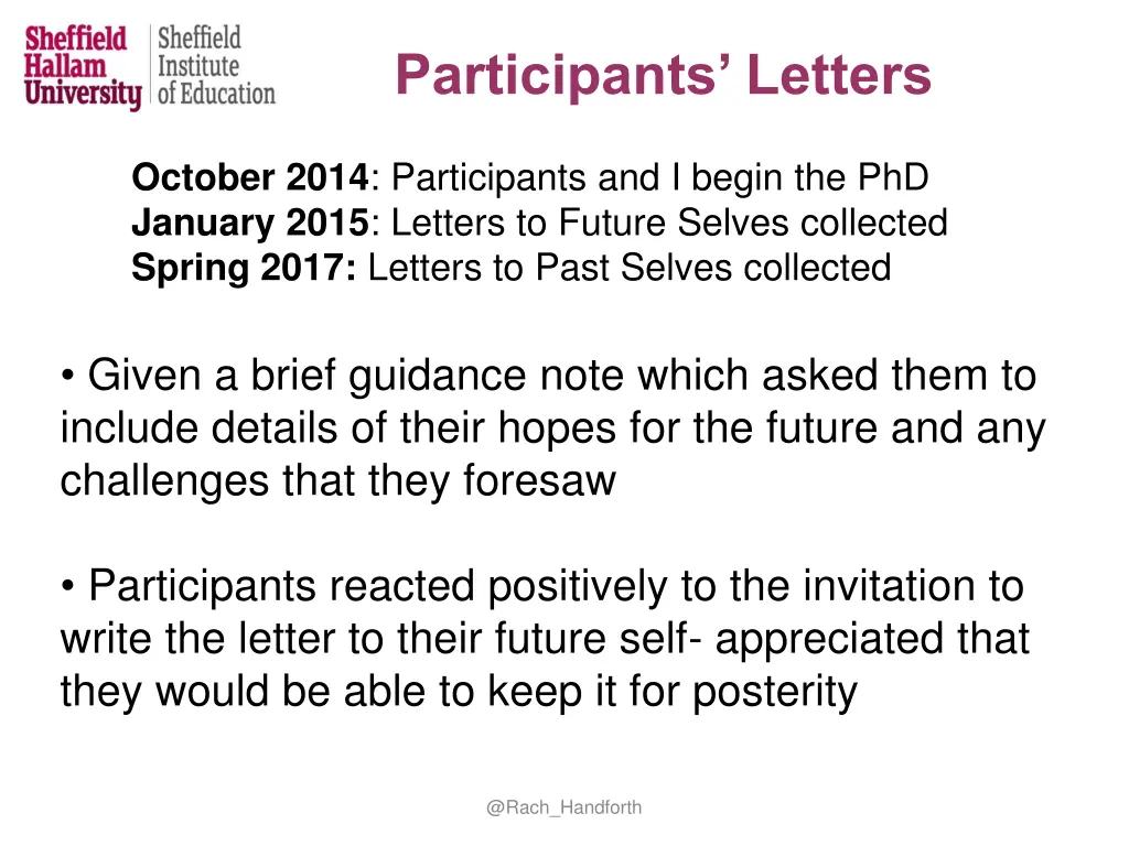 participants letters