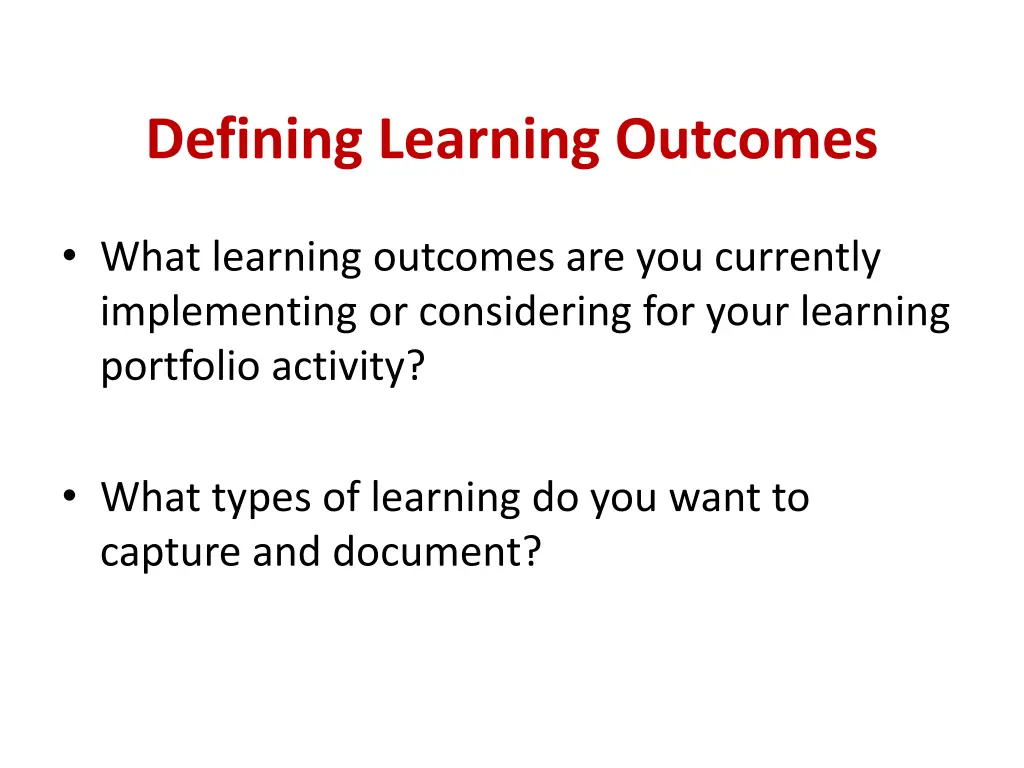 defining learning outcomes