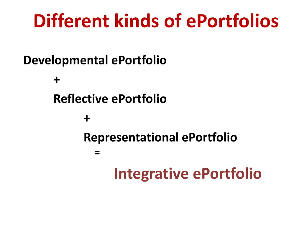 different kinds of eportfolios 1