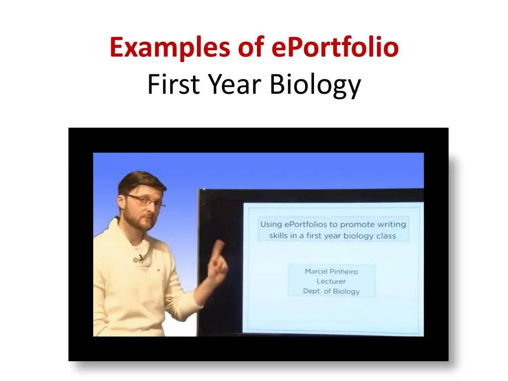 examples of eportfolio first year biology