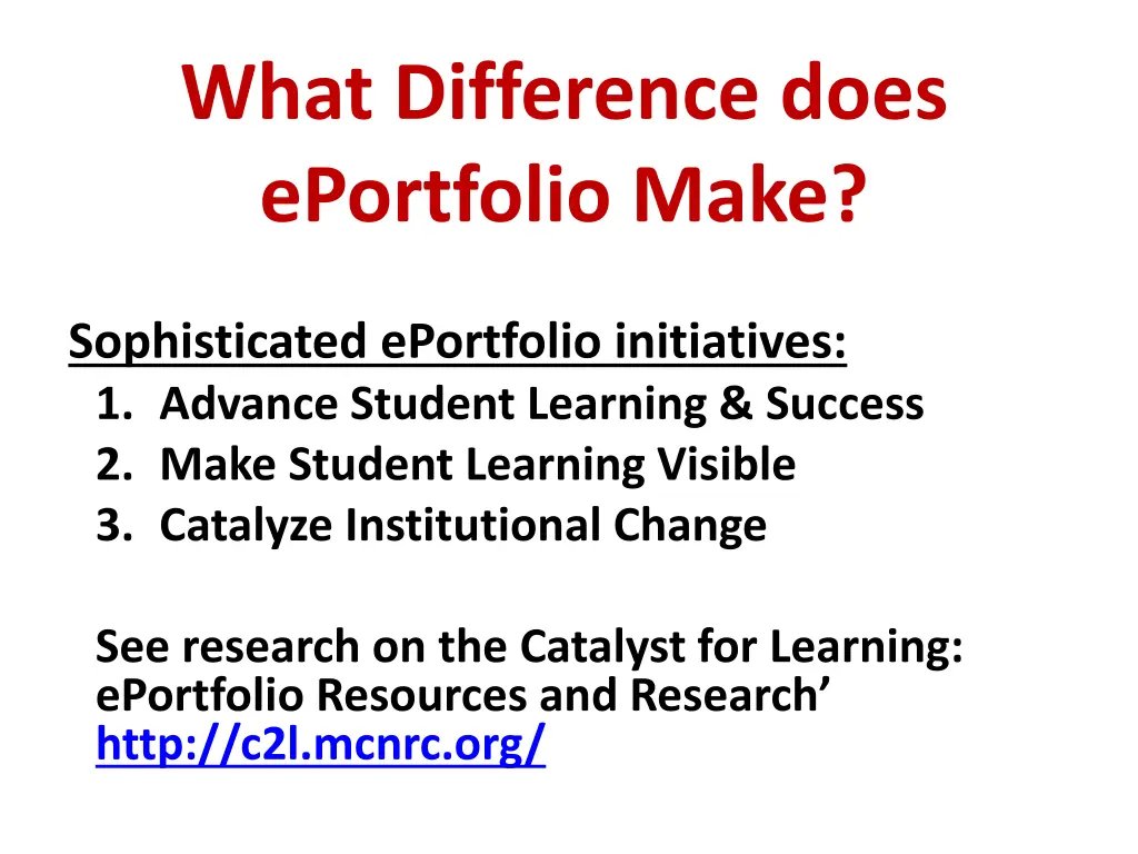 what difference does eportfolio make