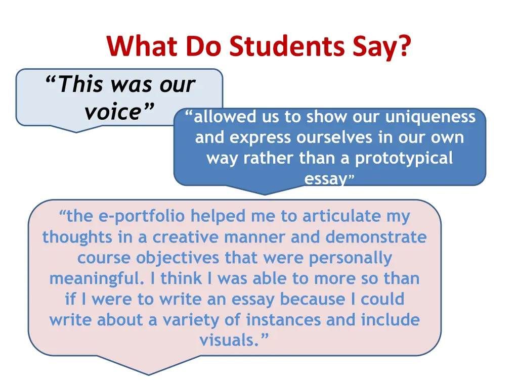 what do students say 1