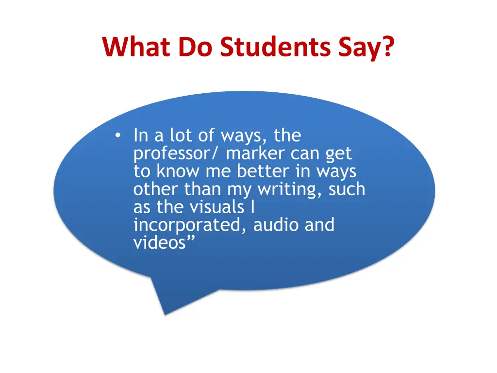 what do students say