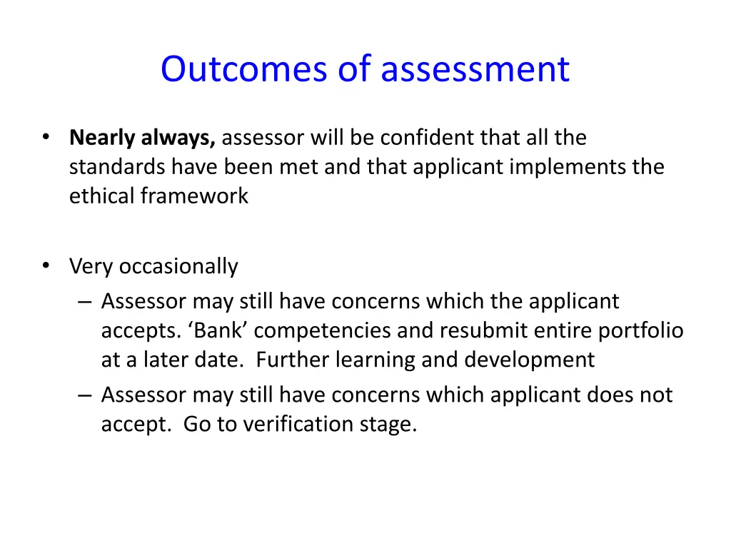 outcomes of assessment