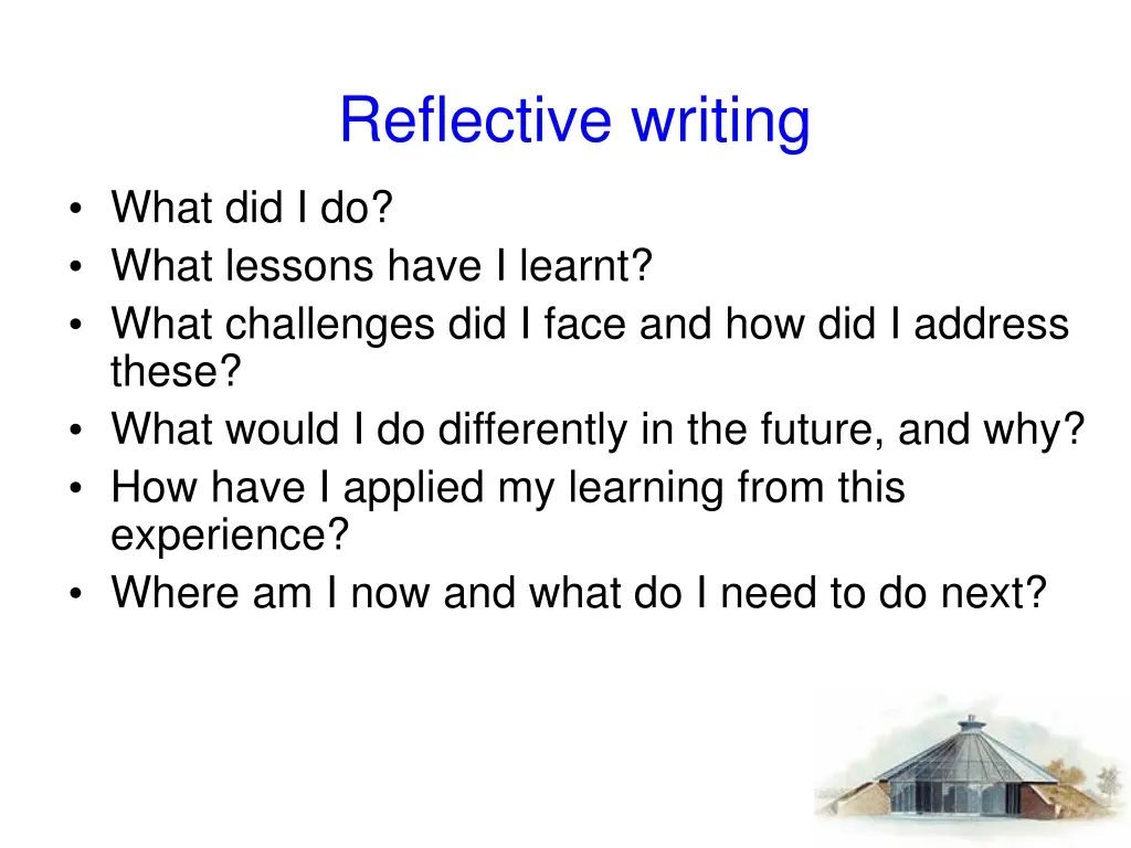 reflective writing 1