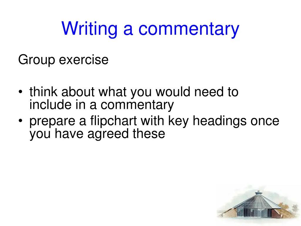 writing a commentary