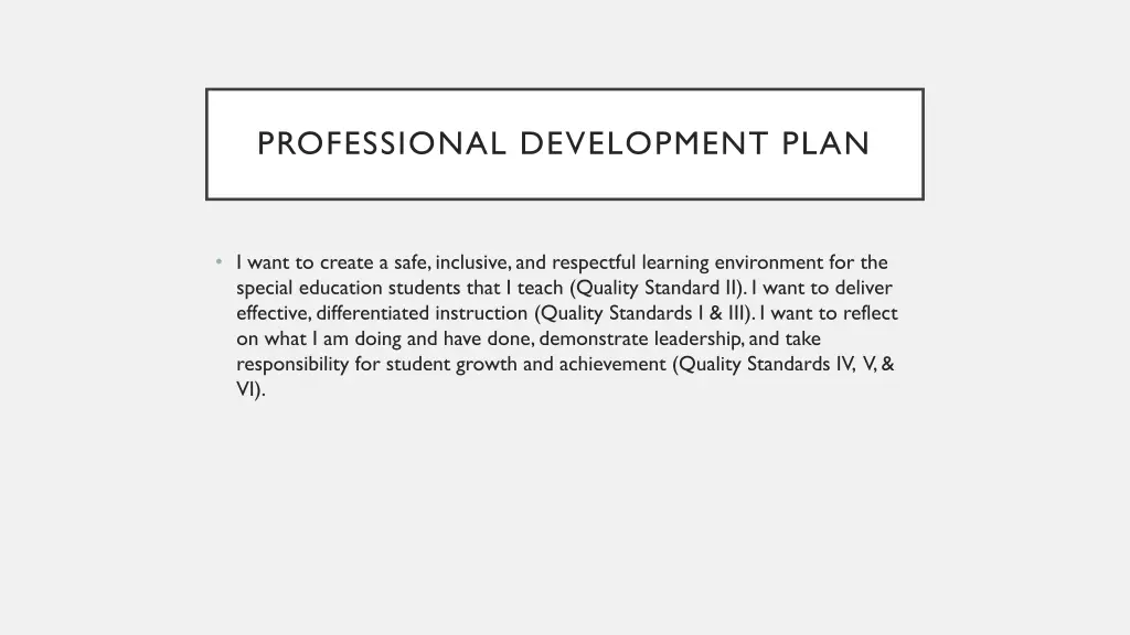 professional development plan