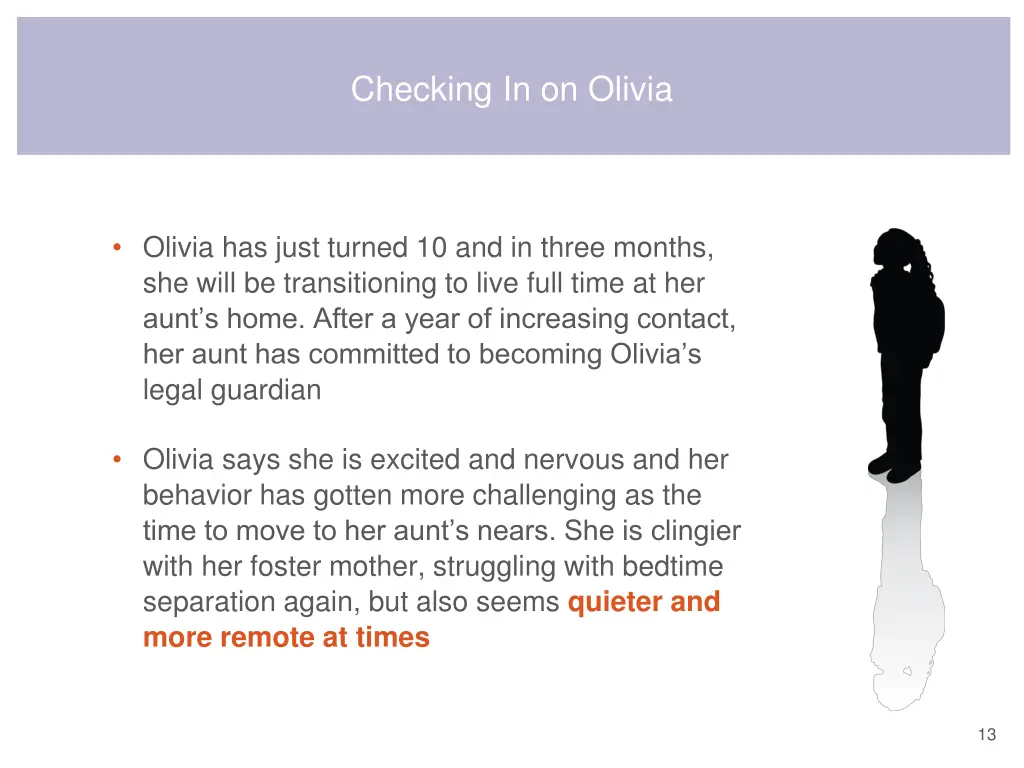 checking in on olivia