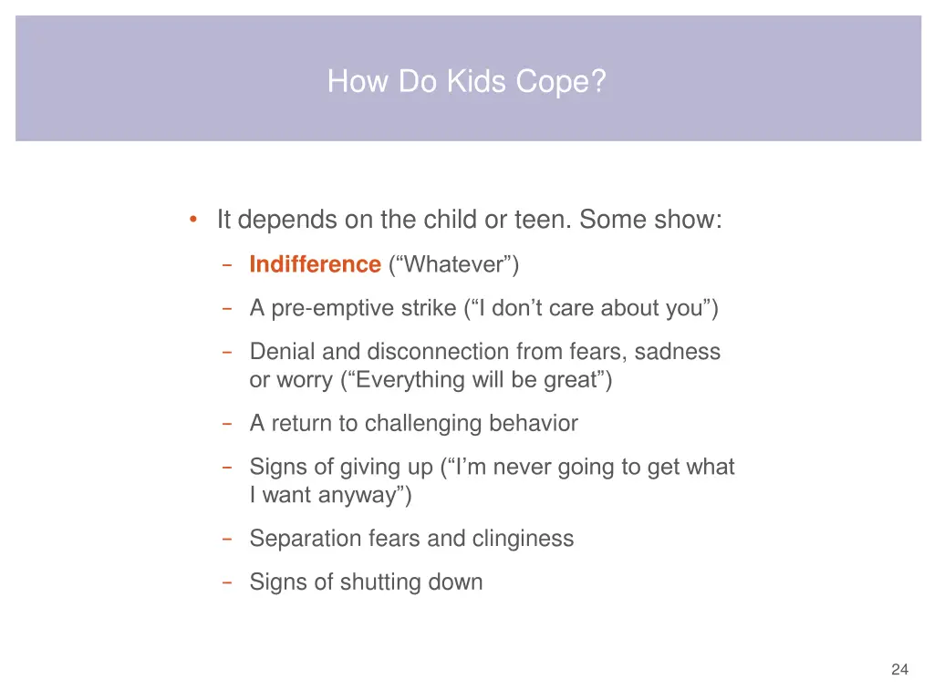 how do kids cope