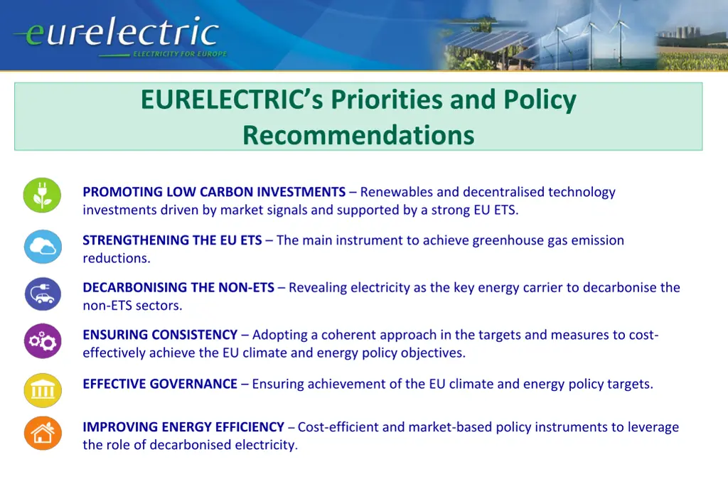 eurelectric s priorities and policy