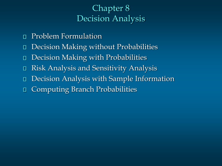 chapter 8 decision analysis