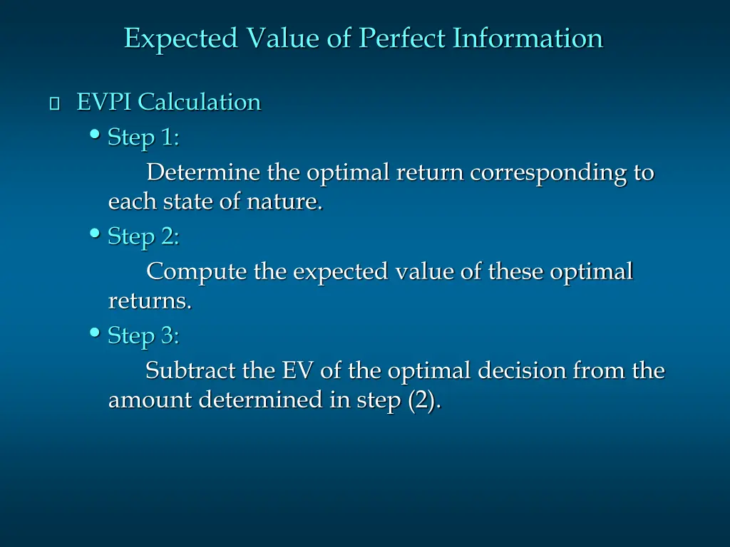 expected value of perfect information 1