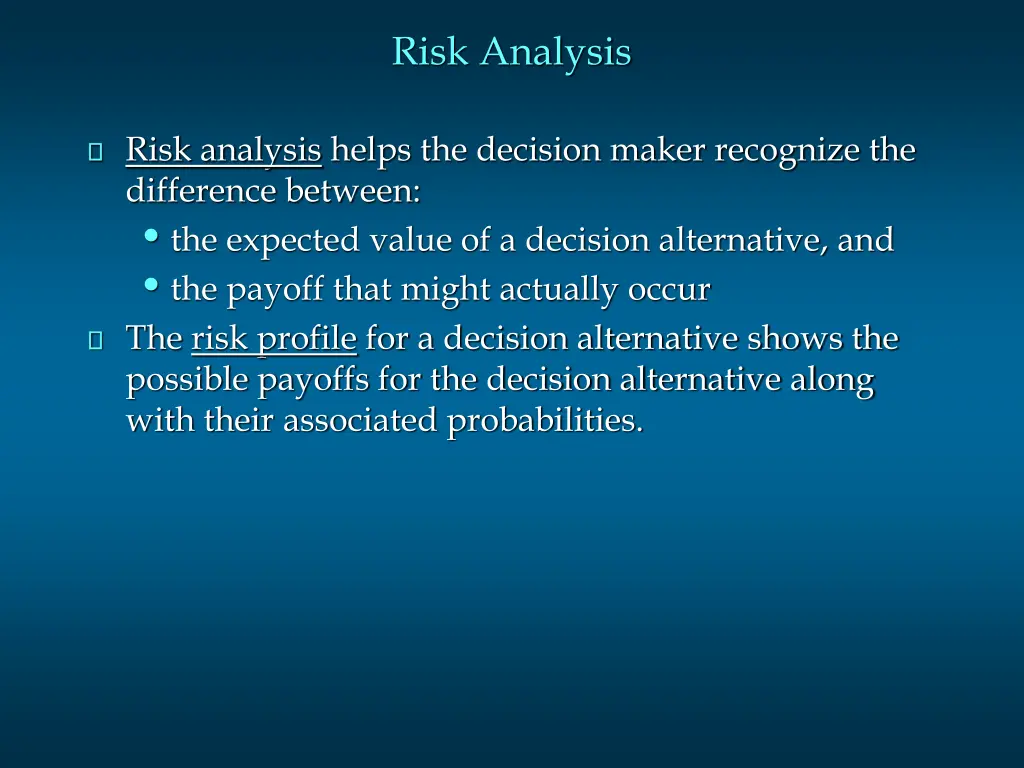 risk analysis