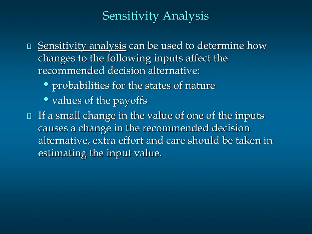 sensitivity analysis