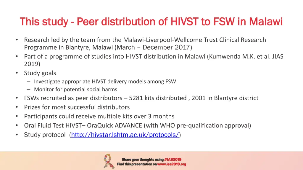 this study this study peer distribution of hivst