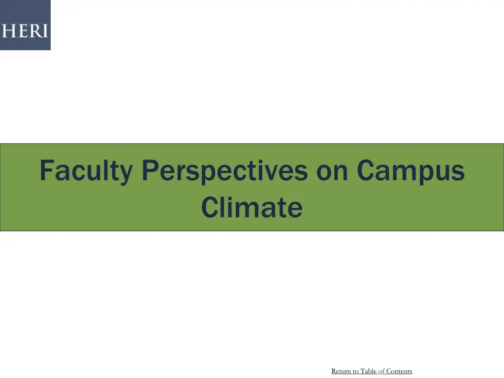 faculty perspectives on campus climate