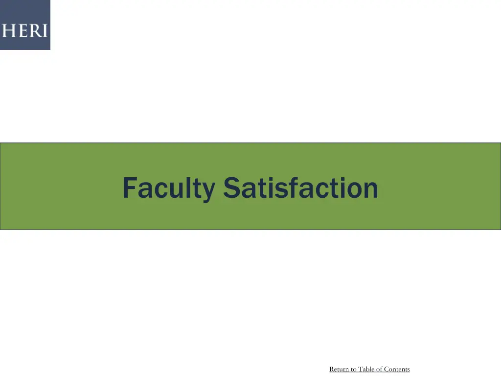 faculty satisfaction