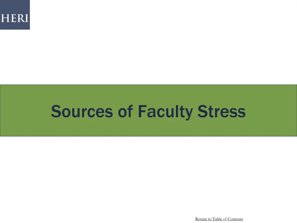 sources of faculty stress