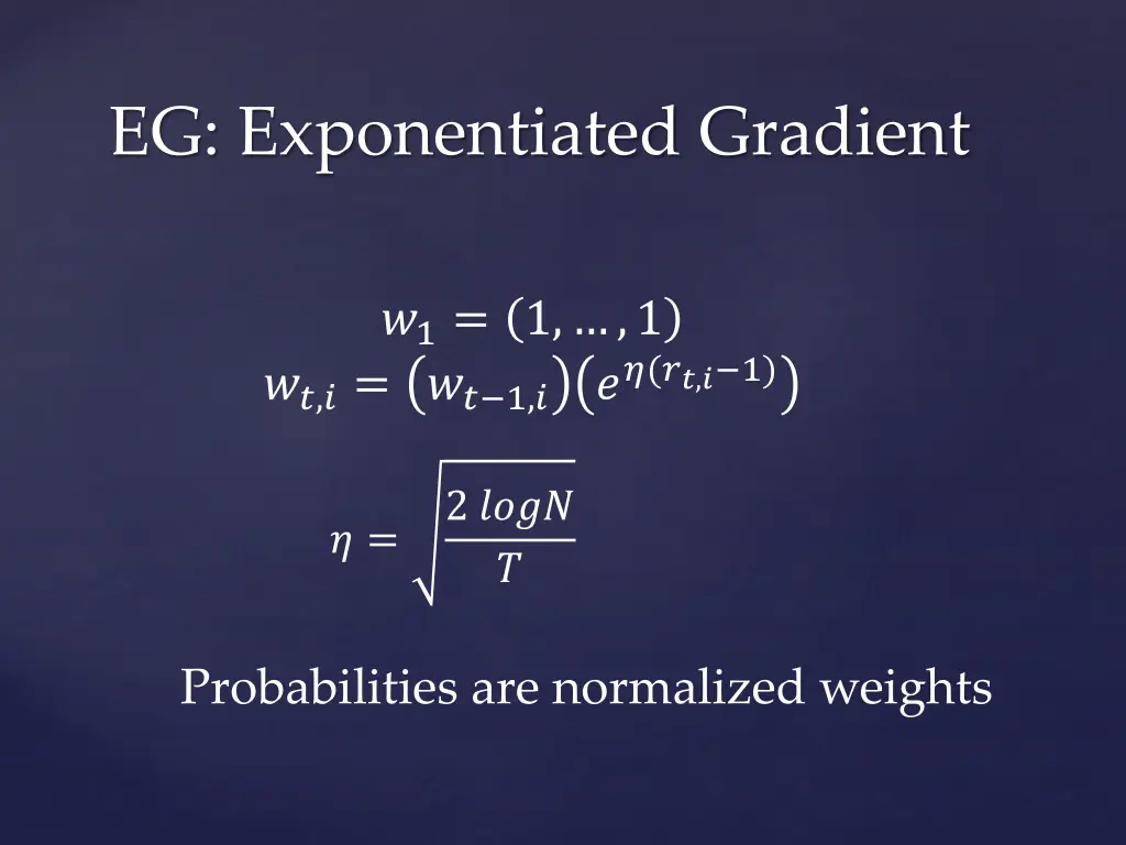 eg exponentiated gradient