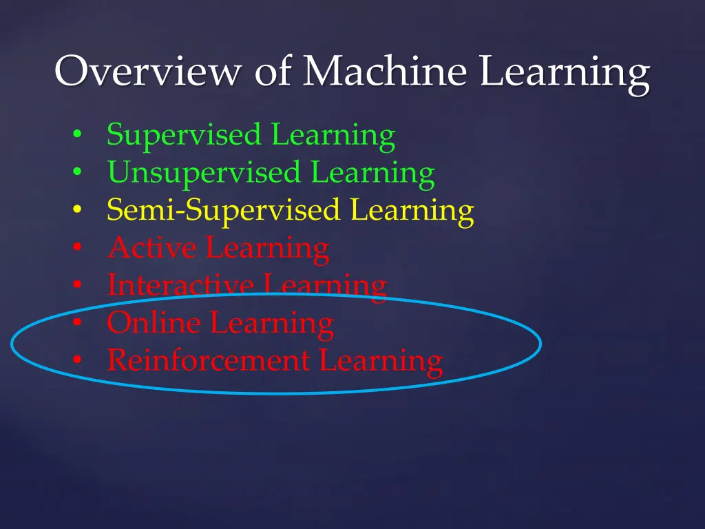 overview of machine learning 2