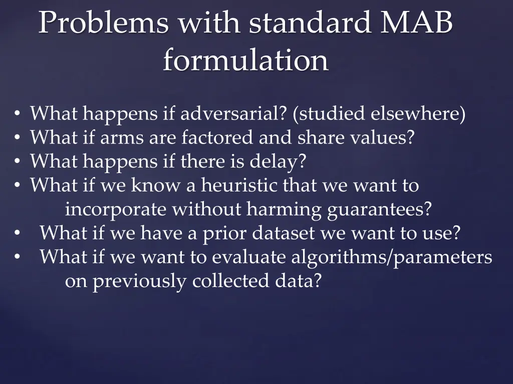 problems with standard mab formulation