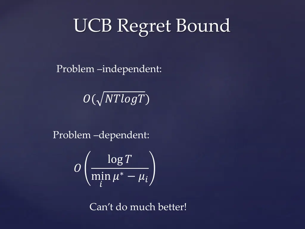 ucb regret bound