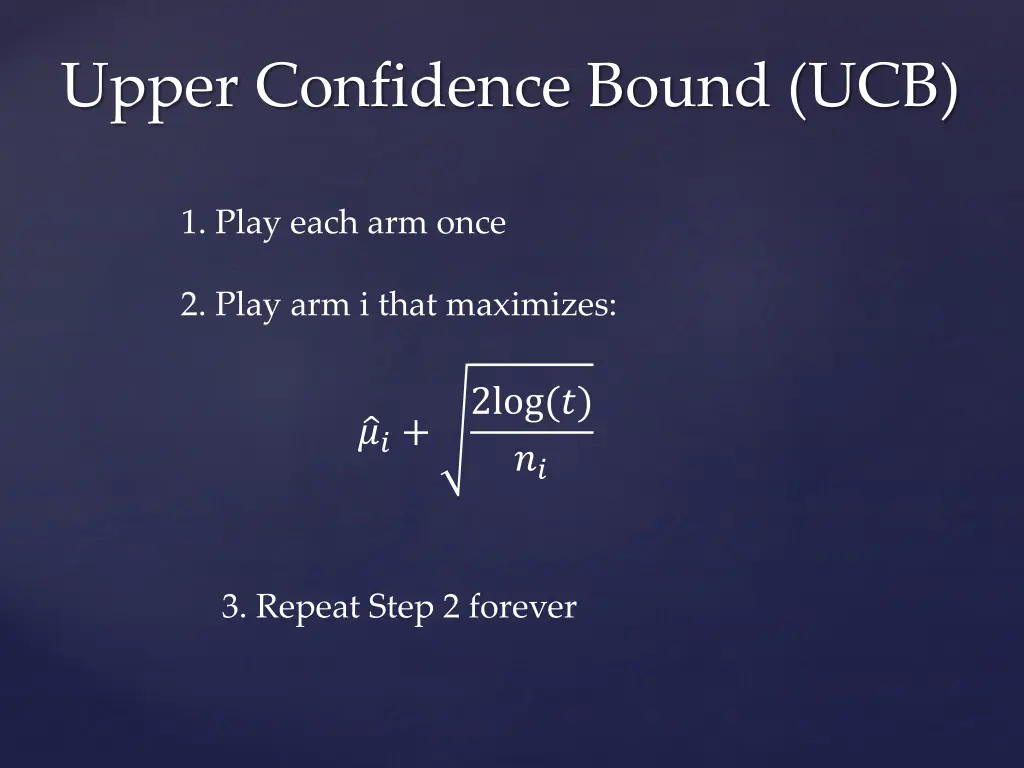 upper confidence bound ucb