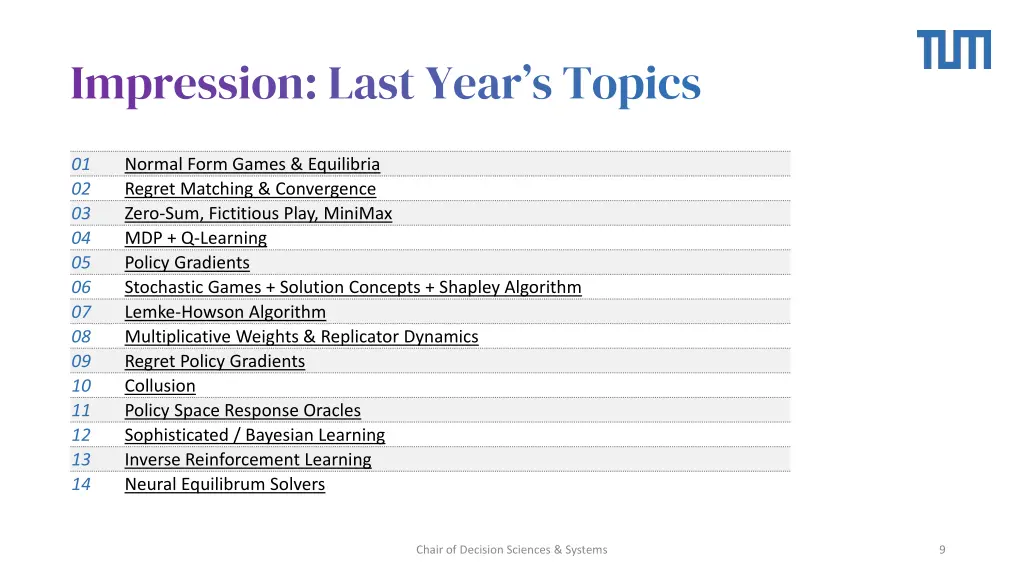 impression last year s topics