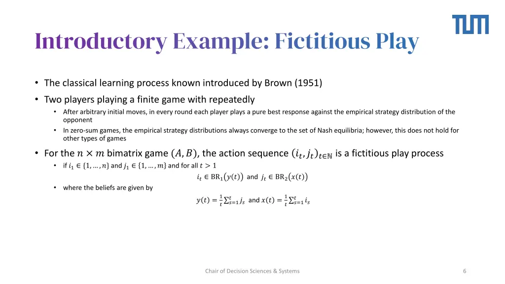 introductory example fictitious play