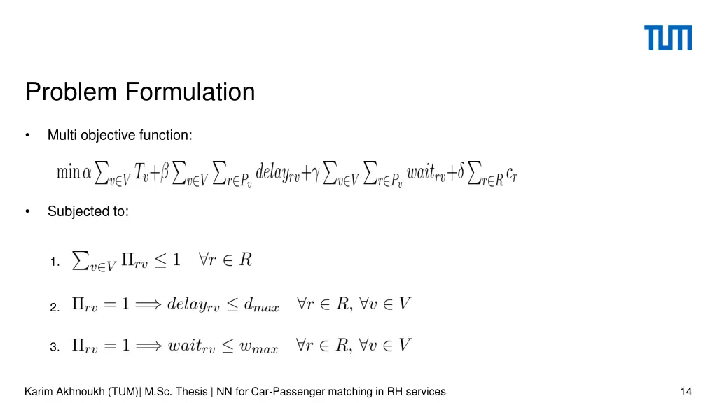 problem formulation