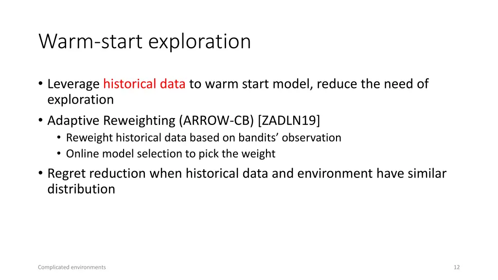 warm start exploration 1