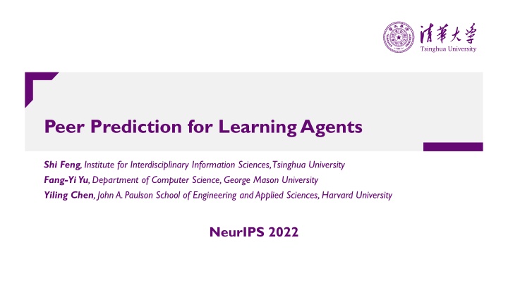 peer prediction for learning agents