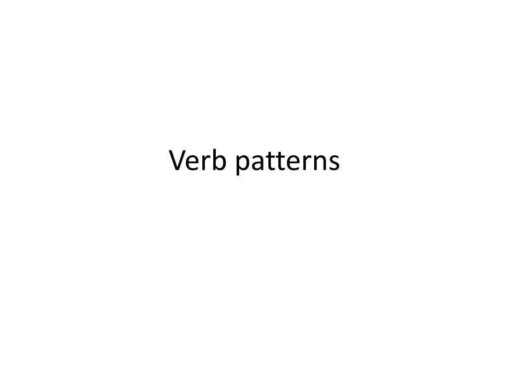 verb patterns