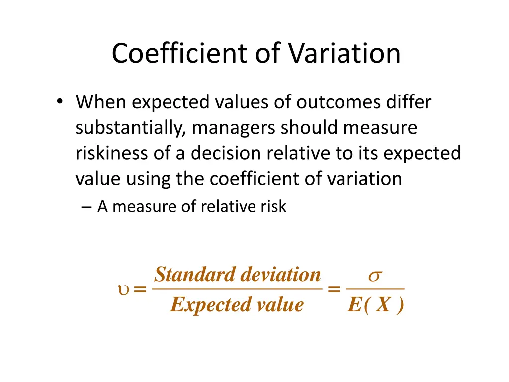 coefficient of variation