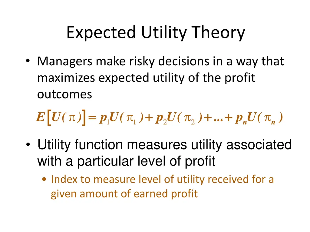 expected utility theory 1