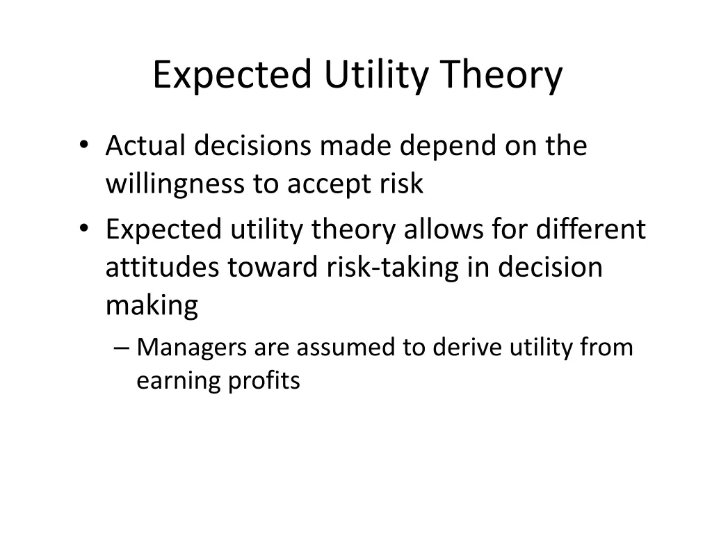 expected utility theory