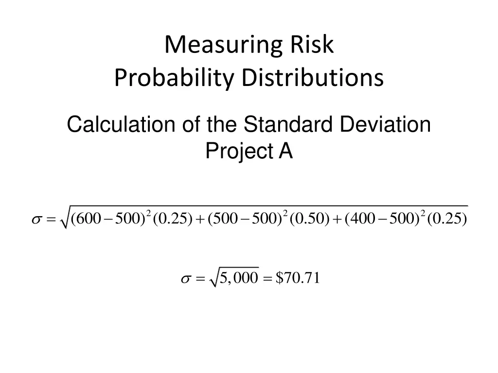 measuring risk probability distributions 1