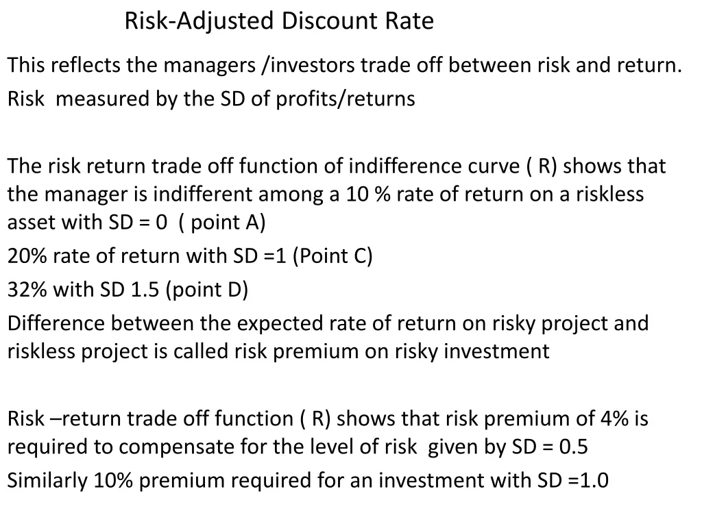 risk adjusted discount rate