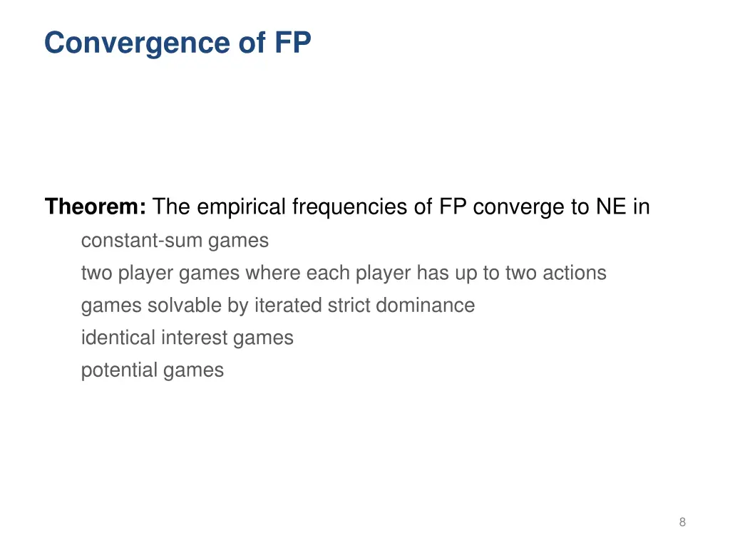 convergence of fp