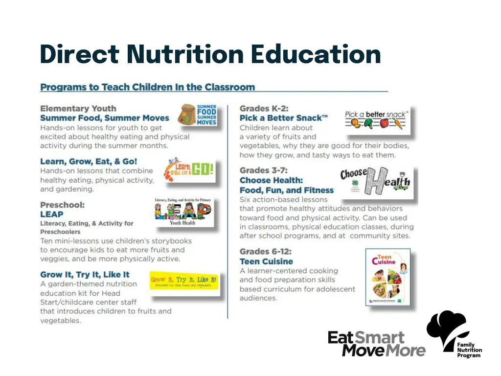 direct nutrition education