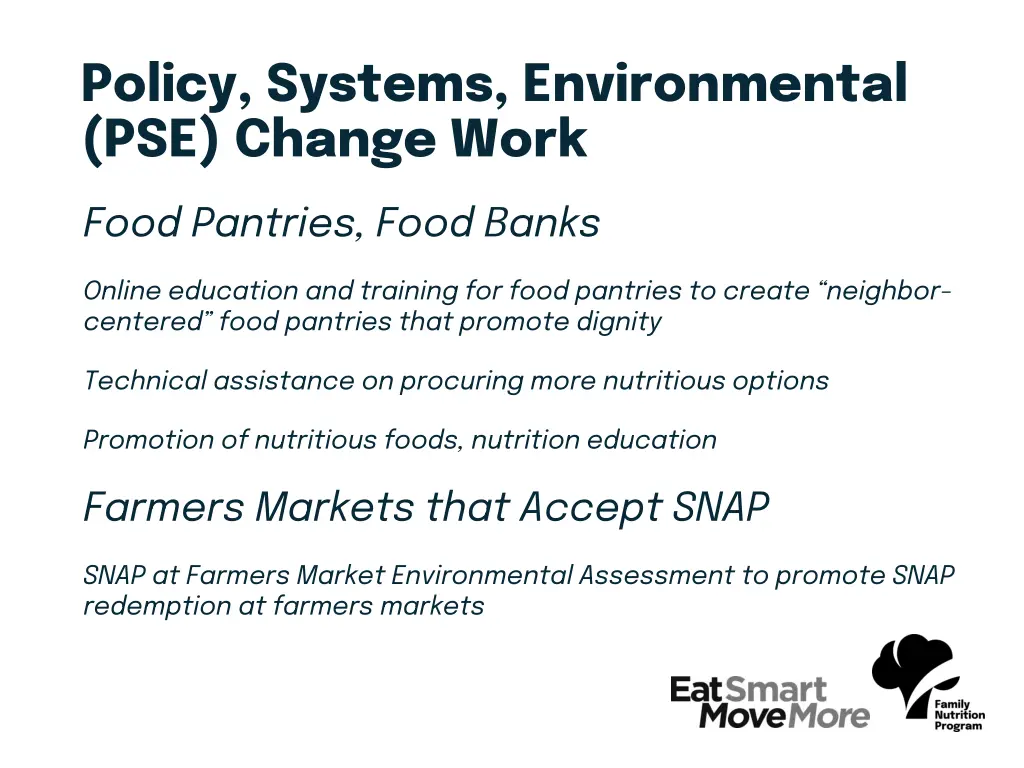 policy systems environmental pse change work