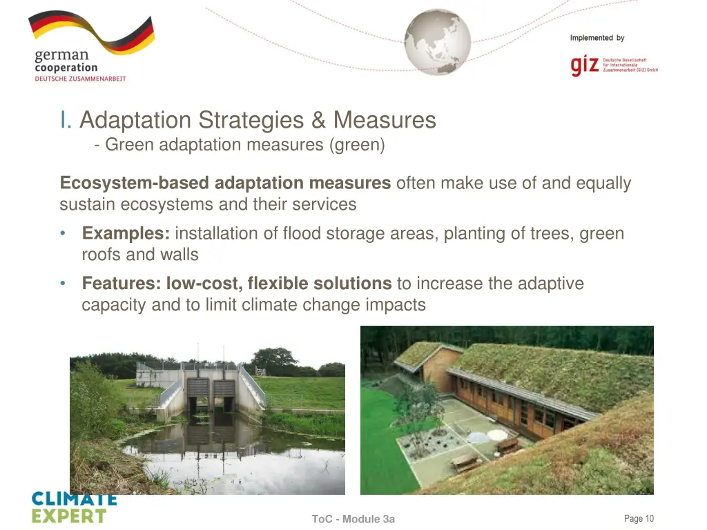 i adaptation strategies measures green adaptation