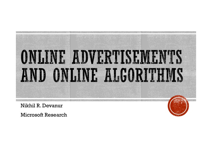 online advertisements and online algorithms