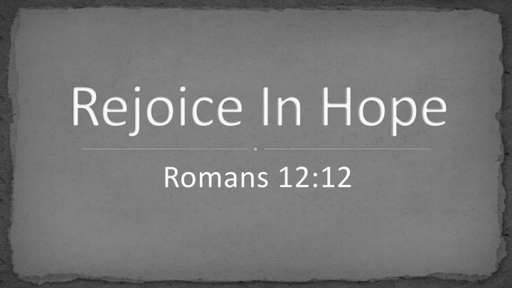 rejoice in hope